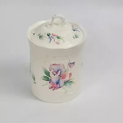 AYNSLEY Little Sweetheart Jelly Jam Jar With Lid Fine English Bone China Vintage • $14.99