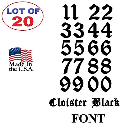 Lot Of 20 WhiteBlack Vinyl Street AddressMailbox Number Decal Stickers CLOISTE • $5.09