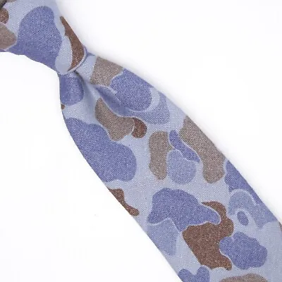 Baruch Shemtov Mens Cotton Necktie Blue Duck Camouflage Camo Print Tie Italy • $37.99