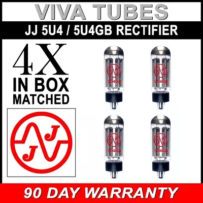 JJ Electronic Matched Quad (4) 5U4 / 5U4GB Rectifier Vacuum Tubes New • $135.65
