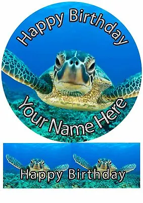 £2.99 • Buy Cake Topper Birthday Turtle Personal Rice Paper,Icing Fondant Sheet.1163