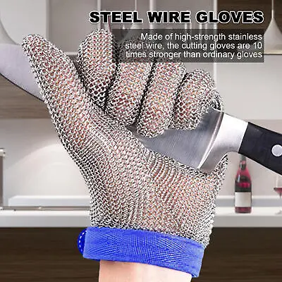 Cut Proof Stab Resistant Glove Stainless Steel Metal Mesh Butcher Safety Gloves • £22.24