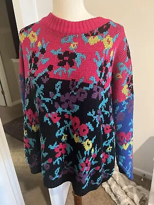 Funky Retro Colorful 1980s-1990s Sweater Large • $19.97