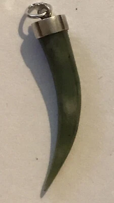 £12 • Buy Vintage Sterling Silver Jade Horn Of Plenty Bracelet Charm 2.85g