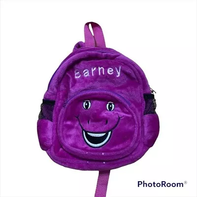 Vintage Barney Mini Backpack Book Bag Purple Dinosaur Zip 90s • $88.99