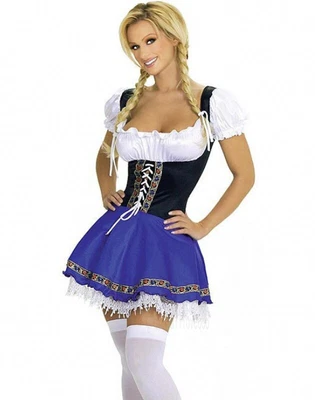 £18.99 • Buy Uk Ladies Women Oktoberfest Fancy Dress Heidi German Beer Maid Costume Dress New