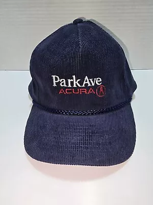 Vintage ACURA Park Ave Corduroy Trucker Snapback Hat Cap Royal Blue • $15.99