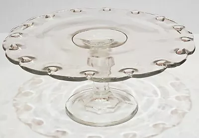 Indiana Glass Pedestal Cup Cake Plate Teardrop Scalloped Edge Vintage MCM • $29.99