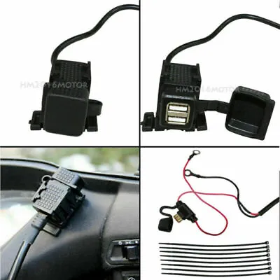 Waterproof Motorcycle Dual USB Charger 12-24V Power Outlet Truck Boat Marine • $21.98