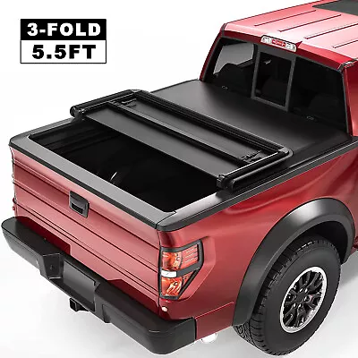 3 Fold 5.5FT Truck Bed Soft Tonneau Cover For 2015-2023 Ford F150 Super Crew • $152