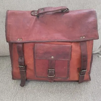 17  Briefcase Bag  Leather Vintage Messenger Shoulder  Laptop Carrier  • $45