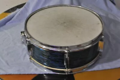 Mid Century JC. Penney Penncrest Tiger Stripe Blue Snare Drum  ~Vintage Sound~ • $100