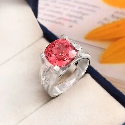 A+ Natural Ceylon Padparadscha Sapphire 925 Silver Handmade Ring Engagement Gift • £90.68