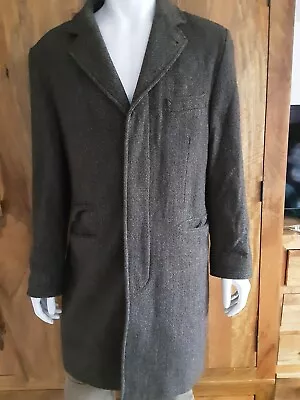 £75 • Buy Mens Wool Barbour Covert Fly Long Coat Peaky Blinders, Herringbone 