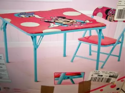 Disney Minnie Mouse Junior Metal Folding Table & Padded Chair Set *NEW In Box* • $49.99