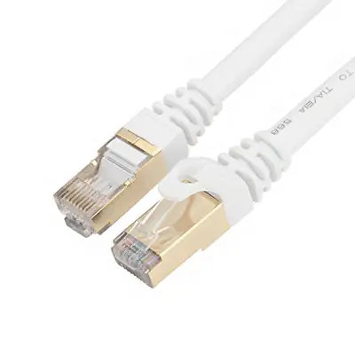 Cat7 Shielded Network Ethernet Patch Cable White 6/10/20/25/30/50/75/100 Ft Lot • $9.44