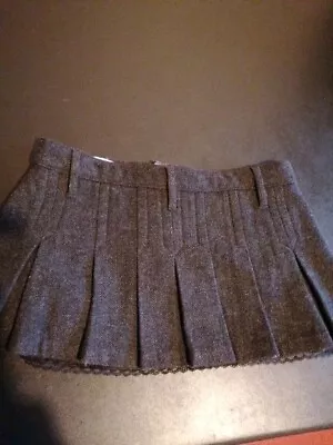 Superdry Mini Skirt. Herringbone Pattern. Small. Charcoal. • £10