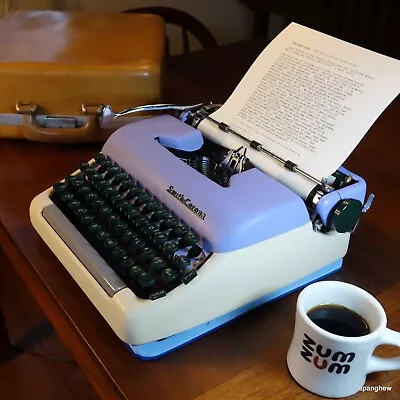 1958 Smith-Corona Silent-Super Typewriter W/case + Ribbon: Working Perfectly. • $150