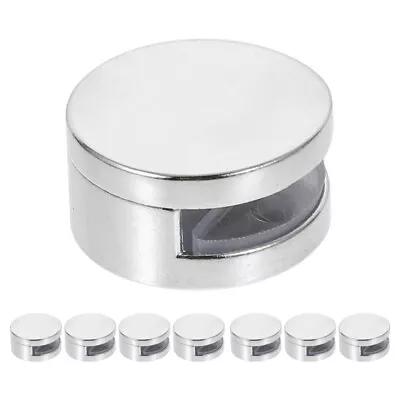  8pcs Mirror Mounting Clips Round Shape Wall-Mounted Mirrors Bracket Glass Clips • £12.18