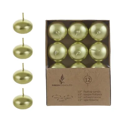 Mega Candles - Unscented 1.5  Floating Disc Candles - Gold Set Of 36 • $25.97