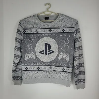 Sony Playstation Logo Controller Gamer Mens Sweater Gray Size XL EUC • $19.95