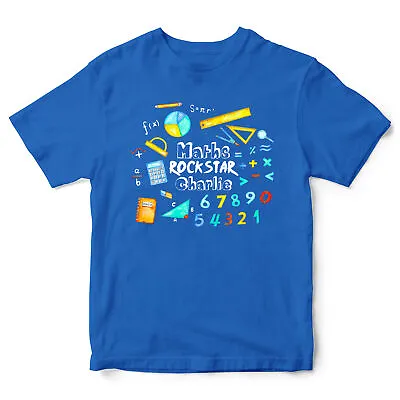 Personalised Maths Rockstar T Shirt Kids Shirt Subjects School Equations Math... • £12.99
