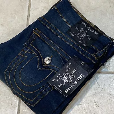 True Religion Ricky Flap Relaxed Thick Stitch Blue Jeans Men’s 32x32 $149 A20 • $75.90