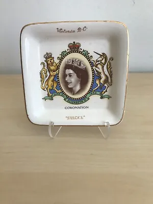 Vintage Queen Elizabeth Coronation 1953 Souvenir Butter Dish Sandlands Ware 4  • $5