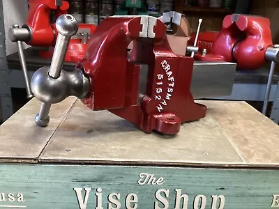 Restored Vintage Craftsman Heavy Duty Bench Vise No. 5152  4 In Jaws 44 Lbs 1942 • $450