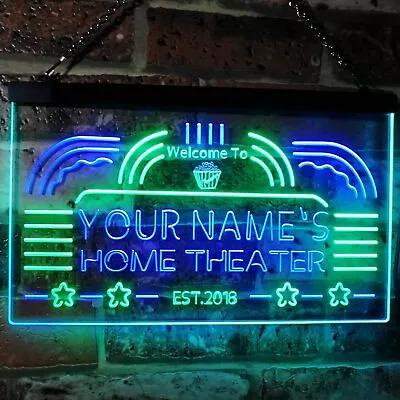 ADVPRO Personalized Name Home Theater Established Year 2 Color LED NEON SIGN Ph1 • $96.78