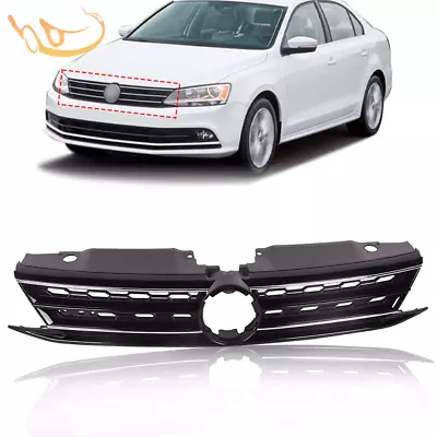 Fit 2015 2016 2017 2018 Volkswagen VW Jetta Front Upper Grill Grille Chrome Trim • $43.99