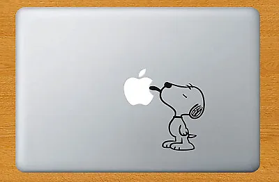 £2.95 • Buy SNOOPY LICKING Funny Sticker Decal Decor Laptop Mac Apple Macbook Black Viny