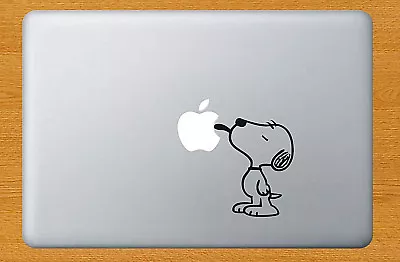 £2.95 • Buy SNOOPY LICKING Funny Sticker Decal Decor Laptop Mac Apple Macbook Black Viny