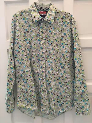 Marc Ecko Men’s Dress Shirt Fun Flower Check Collar Button Up Long Sleeve XL • $24.88