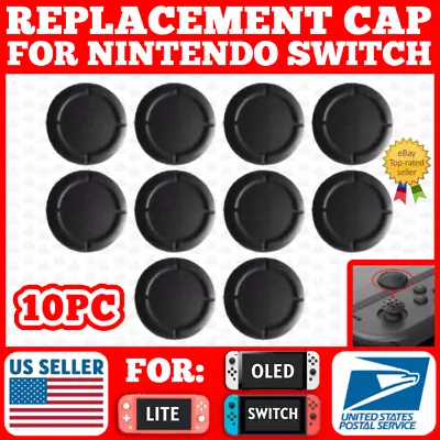 10PC Joy Con Stick Cap For Nintendo Switch/Lite/OLED Black Silicone Replacement • $9.95