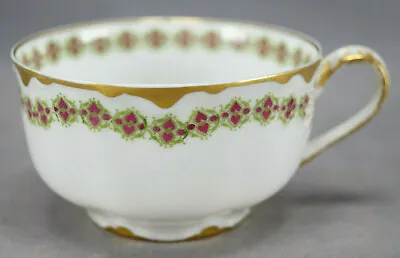 Haviland Limoges Red Hearts Green Scrolls & Gold Tea Cup C. 1893-1930 • £19.30