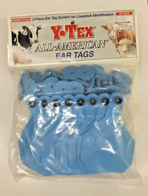 Y-Tex 4* Livestock 2-piece Ear Tags -BLUE 25 Tags Large Blank Non-numbered • $29.99