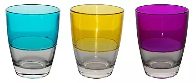 3/6/12 X Colourful Tumbler Drinking Glass Water Glasses 11oz Whiskey Beer JUice • £8.99