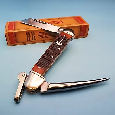 Rough Rider Pocket Knife Marlin Spike Amber Bone Folding Blade Sailors Rigging  • $28.99