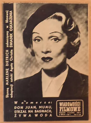Wiadomosci Filmowe 1959 - Marlene Dietrich Cover • $9.90