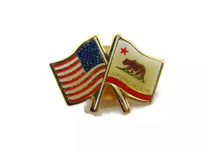 American Flag & California Republic Pin Vintage & Gold Tone • $8.99