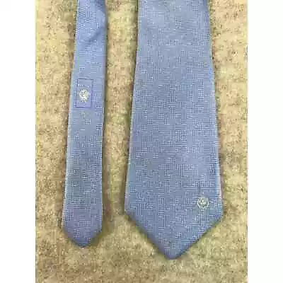 Gianni Versace Men Vintage Blue Geometric Pattern Silk Pointed Classic Neck Tie • $39.99