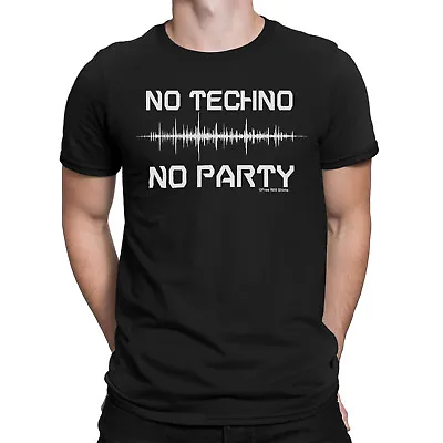 £8.49 • Buy NO TECHNO NO PARTY Mens ORGANIC T-Shirt Music Dance Electronic Trance DJ EDM Eco