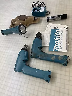 2 VTG Makita 6093D 9.6V Cordless Driver Drill Fast Charger Leather  Holster • $39.99