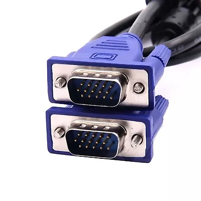 VGA Cable 3M VGA SVGA Lead 15 Pin Male To Male For PC TFT LCD Monitor TV Laptop • £2.95