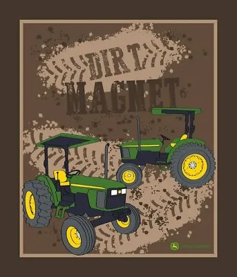 John Deere Dirt Magnet Tractor Nursery Quilting Fabric Panel  • $20.95