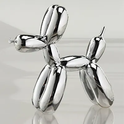 Balloon Dog (Silver Small) Modern Art Balloon Animal Sculpture Dog Lover Gift • $32.95