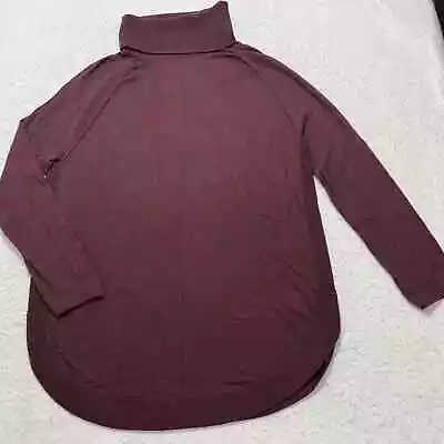 Caslon Women's Small Wool Blend Maroon Turtleneck Sweater Knit Pullover • $26.99