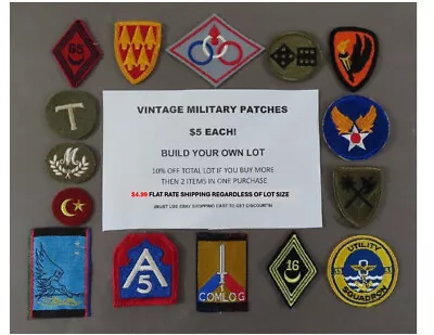 Vintage Wwii-vietnam Military Patches U.s. & Int'l Army Navy Build A Lot $5 Ea • $5