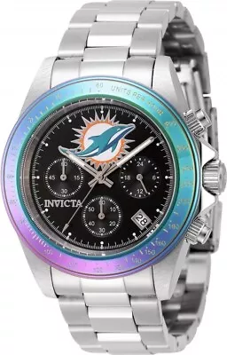 Invicta NFL Miami Dolphins Black Dial Chronograph Men's Stainless Steel Watch • $105.50